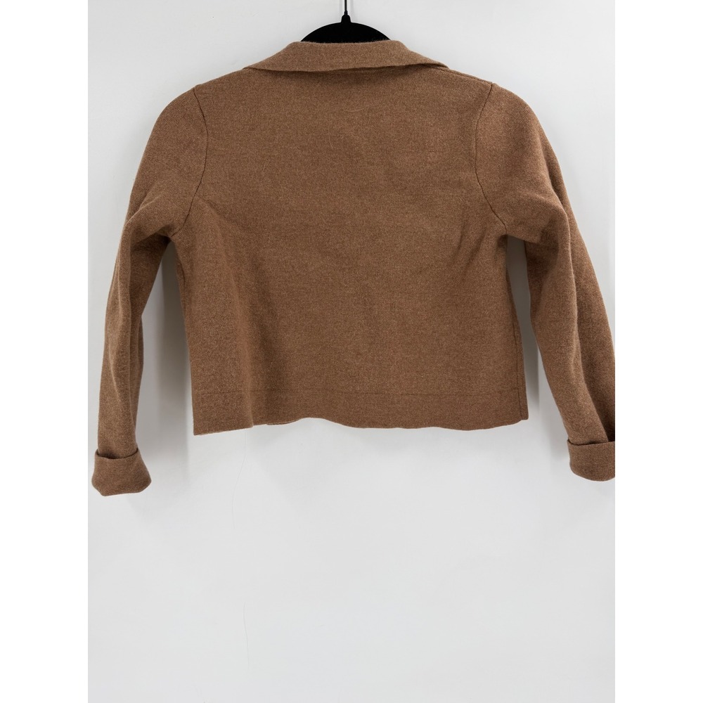 Sezane Chlo Cardigan Women S Brown Merino Wool Cropped Parisian Chic S231GIL003M - Picture 8 of 10